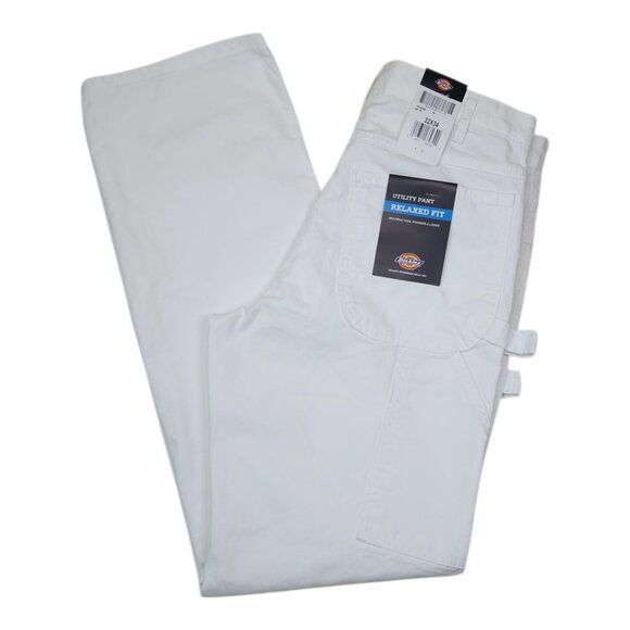 Dickies Mens White Utility Pants Relaxed Fit Multiple Tool Pockets & Loops 32X34 - Picture 11 of 11